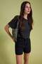 Black More Sustainable City Boy High Waist 100% Cotton Denim Shorts Twoss26Sr00054 - 2