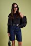 Dark Blue High Waist Denim Bermuda Twoss26Sr00161 - 2