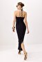 Siyah Halter Yaka Shift/Düz Kesim Maxi Dokuma Abiye & Mezuniyet Elbisesi TPRSS26AE00082 - 2