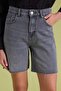 Gri Yüksek Bel City Boy Denim Şort TWOSS26SR00107 - 3