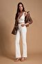Ekru Yüksek Bel Ekstra Esnek Flare İspanyol Paça Jeans TWOSS26JE00174 - 2