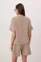 Mink Oversize Low Sleeve Short Sleeve Shorts Knitted Top and Bottom Set Twoss26Au00117 - 4