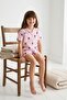 Pink Girls' Teddy Bear Print Pajama Set TKDSS26PT00022 - 2