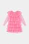 Pembe Midi Çizgili Kız Çocuk Dokuma Elbise TKDSS26EL00044 - 6