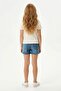 Ecru Girl's Ribbed Knit Button Knitted T-Shirt Tkdss26Ts00034 - 4