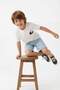 Ecru-Blue Boy's Printed Knitted T-Shirt Tkdss26Ts00033 - 4