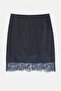 Limited Edition Indigo Dantel Detaylı Mini Dokuma Gabardin Etek TPRSS26ET00015 - 7