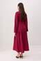 Plum Belted Unlined Plain Woven Dress & Jumpsuit Linen Look Hijab Dress Tctss25Eb00059 - 3