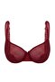 Bordo Dantel Tül Detaylı İp Askılı Kapsız T-Shirt Bra Örme Sütyen THMSS24SU00058 - 7