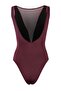 Plum Mesh Detailed Halter Neck Piece Brazilian Swimsuit Tbess26Ma00028 - 5