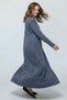 Women's Long Sleeve Crew Neck Modal Fabric Dress Anthracite - 5