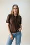 Polo Collar Short-Sleeve Women's Knit T-Shirt