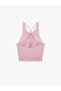 Cross-Strapped Back Detailed Covered Sports Bra - 4