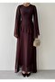 Women's Ruffled Long Sleeve Tulle Long Dress - 7