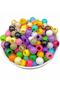 14mm Mixed Color Plastic Beads, Colorful Wide Hole Macrame Beads (100gr,~100 Pieces of Beads) - 2