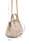 Women's Faux Leather Beige Handbag - 2