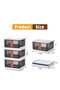 3-Pack Folding Stackable Storage Boxes with Lids, Doors for Home, Kitchen, Closet Organization - 3