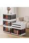 3-Pack Folding Stackable Storage Boxes with Lids, Doors for Home, Kitchen, Closet Organization - 4