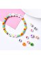50Gr Letter Beads, 4X7Mm Flat Black Letter Beads on White (50Gr, ~375 Pieces) - 4