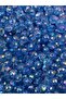 Blue Color Flat 10mm Janjan Acrylic Beads, shiny Jewelry, Bag Making Beads (50gr,~150 Pieces) - 2