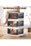 3-Pack Folding Stackable Storage Boxes with Lids, Doors for Home, Kitchen, Closet Organization - 7