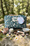 Daisy Patterned 100% Cotton Makeup and Cosmetic Bag |   22X12X10 cm |   Travel Organizer