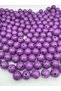 100gr 16mm Purple / Dark Lilac Colored Acrylic Beads with Veins, Bag Making Beads (100gr, ~42 Pieces)