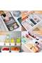 8 Pcs Plastic Drawer Organizer Trays,3 Sizes Interlocking Storage Bins for Makeup,Jewelry,Office and Kitchen,Black - 4