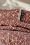 Mavera 100% Cotton Single Duvet Cover Set Brown160X220 cm - 2