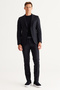 Normal Waist Wool Slim Fit Dark Navy Men's Suit 4C 3024100006