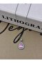 Steel Silver Color Pink Zircon Stone Drop Model Necklace - 3