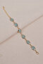 Water Green Almond Beaded Gold Bracelet - 2