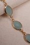Water Green Almond Beaded Gold Bracelet - 3