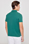 Men's Dark Green 100% Cotton Non-Curling Pique Polo Collar Slim Fit Slim Fit T-Shirt - 8