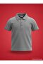 Boy's Palm Tree Embroidered Polo Collar T-Shirt for Ages 6-9 - Gray