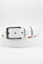 Genuine Leather Men's Belt 3.5 cm Stitched White Classic Fabric Trouser Belt - 2