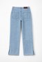 Women's High Waist Wide Leg Detailed Ice Blue Jean Trousers - 3