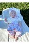 Summer Elegant Floral Short Sleeve Jumpsuit and Bandana without Footwear / Summer Edition