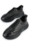 , Men's Genuine Leather Casual Sneaker 1611065Z006 Black - 7