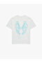 Comfortable Fit Short Sleeve Cotton T-Shirt with Angel Print on the Back - 4