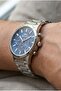 Men's Multifunctional Wristwatch |   44 mm Silver Steel Case, Blue Dial, 5 Atm - 3