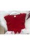 Girl's Red Floral Short Sleeve Red Tutu Celebration Graduation Birthday Evening Dress Princess Stylish Dress - 4