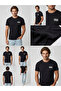 Crew Neck Logo Printed T-Shirt-Corplogo Battal Size Large - 6