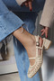 Breeze Mesh Knitted Short Block Heeled Women's Shoes - 2