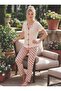 Women's Bow Detailed Ruffled Camisole Baby Overlock Short Sleeve Bottom Long Pajama Set - 5