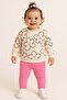 Baby Girl Large Floral Patterned 2-Piece Set Sweatshirt and Ribbed Leggings - 3-6-9-12 Months