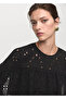 Embroidered Perforated Flounced Blouse - 6