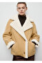 Suede Look Fur Collar Jacket