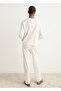 Plain Cotton Two-Piece Pajamas - 4