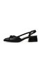 Bria Black Color Open Back Women's Low Heeled Shoes - 8
